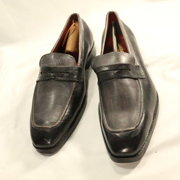 LETHATO Handcrafted Brushed Leather Mens Loafers Sz 11.5 US Men - Picture 9 of 12